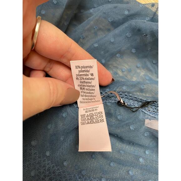 victoria’s secret mesh blue short sleeve t-shirt xs blouse NWT - Picture 5 of 5